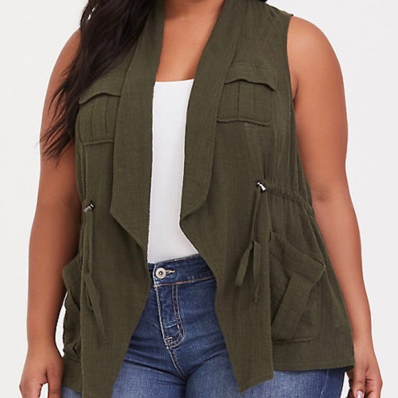 torrid Jackets & Blazers - Green Cargo Vest